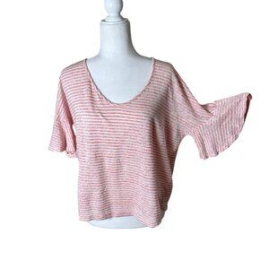 SPLENDID Trumpet Sleeve Striped Knit Top Size Medium
